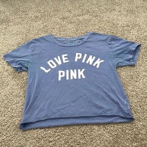 Pink blue crop top